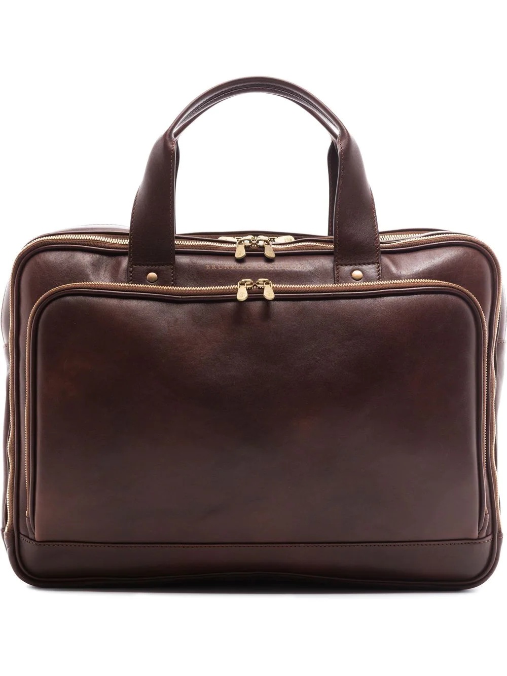 logo-stamp leather briefcase - 1