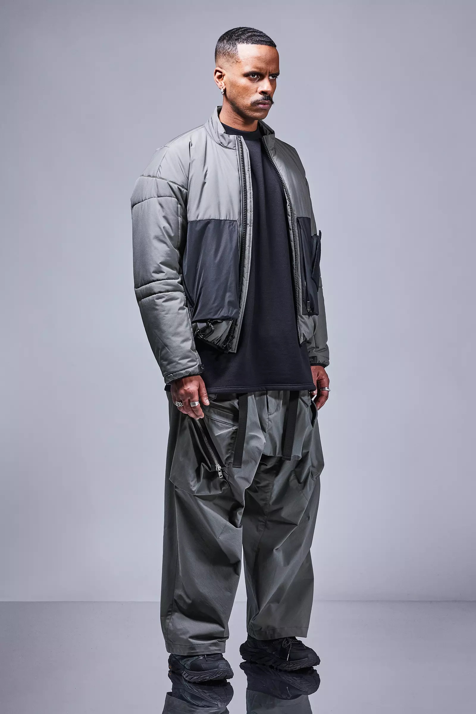 P30AL-E Encapsulated Nylon Ultrawide Drawcord Cargo Trouser Gray - 3