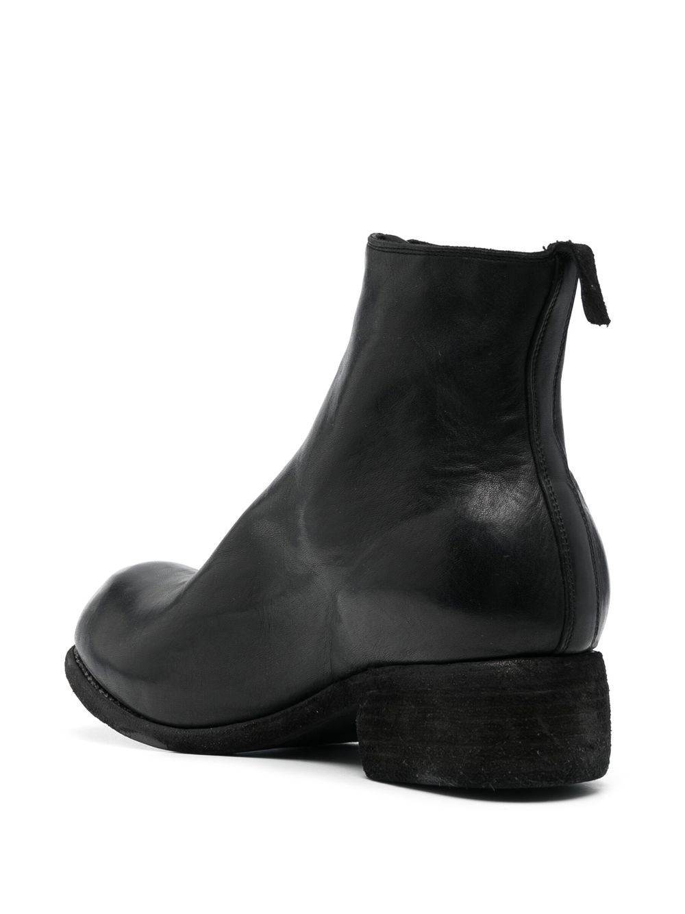 front-zip leather boots - 3