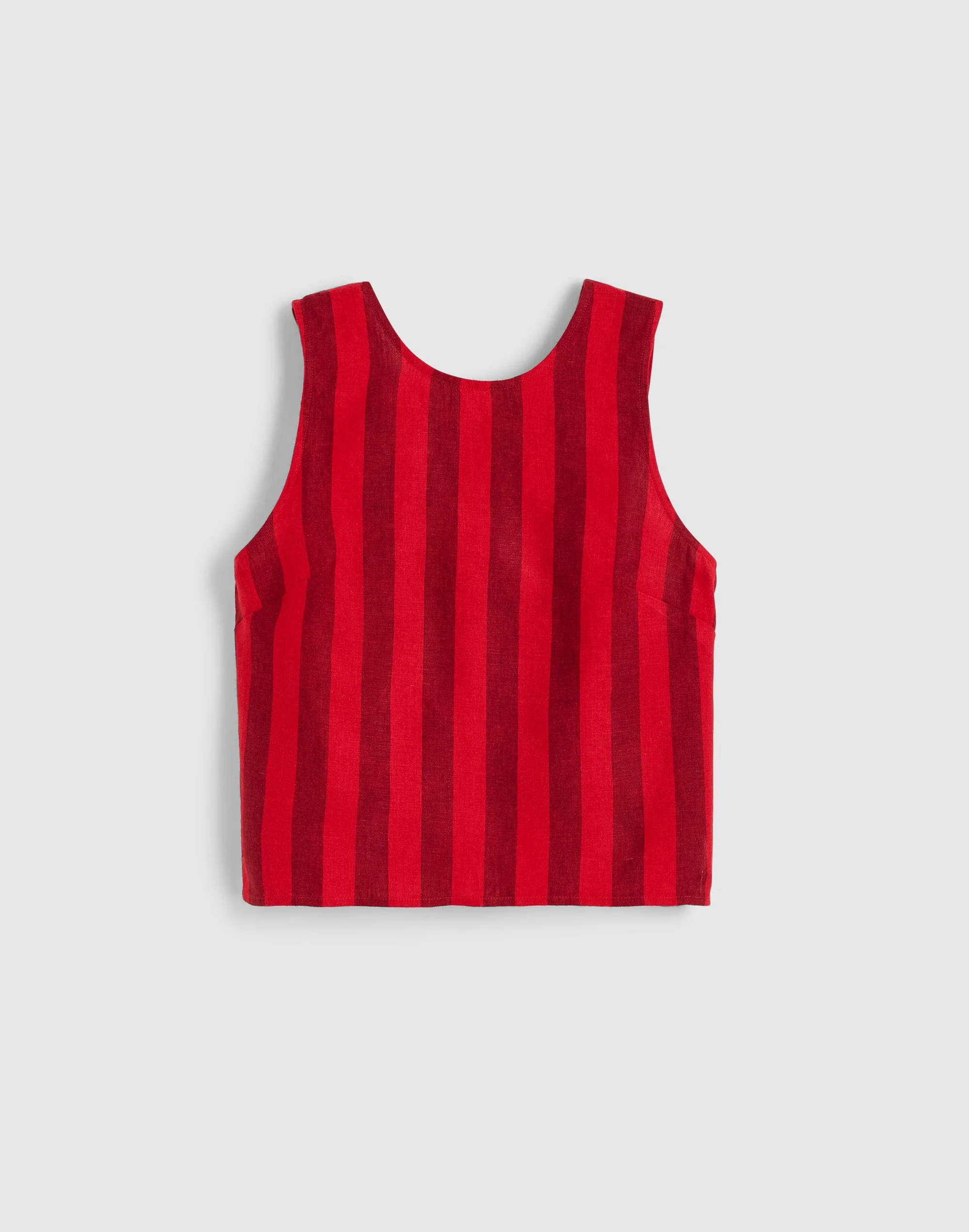 Tie-Back Shell Top in 100% Linen - 1