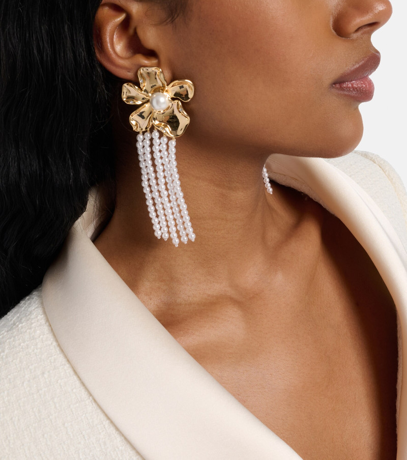 Embellished faux pearl drop earrings 3