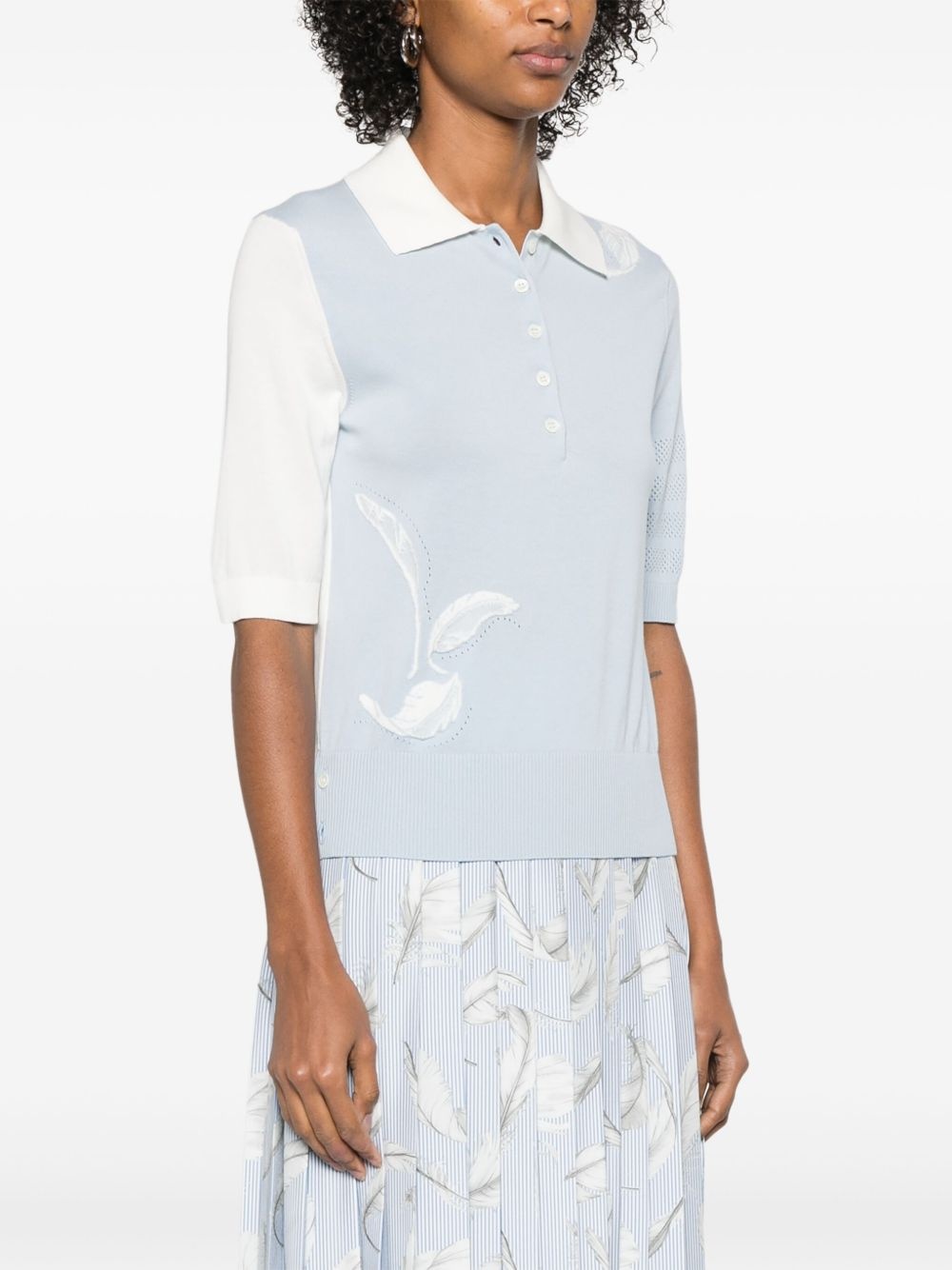 knitted polo top - 3