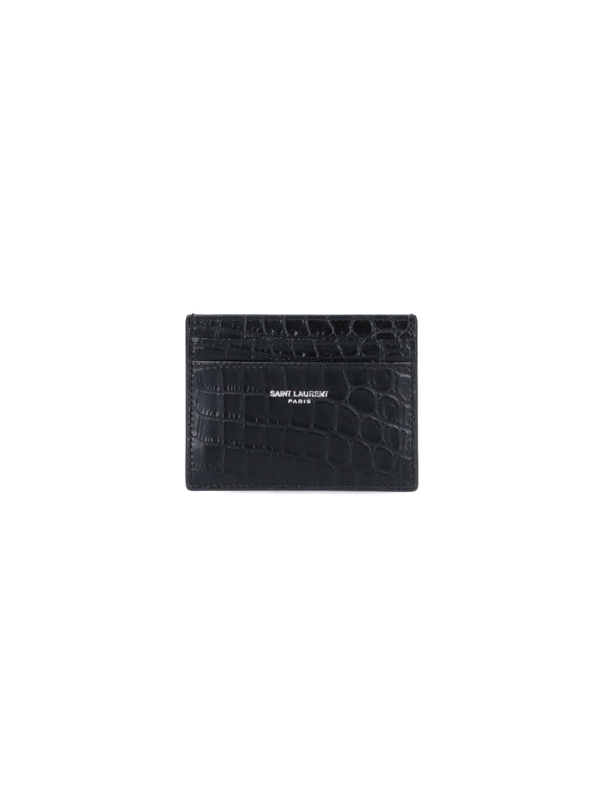 SAINT LAURENT - CROC PRINT CARD HOLDER - 1