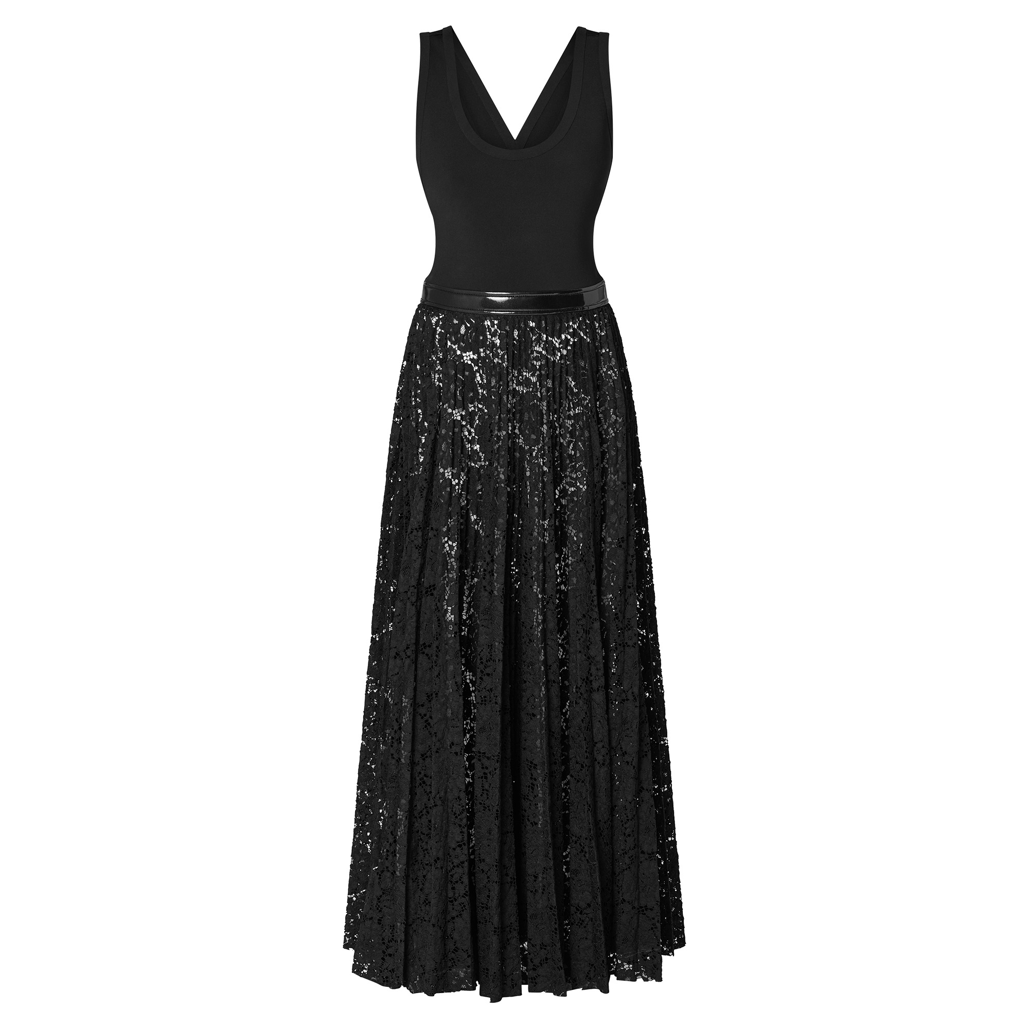 Floral Lace Racerback Maxi Dress - 1