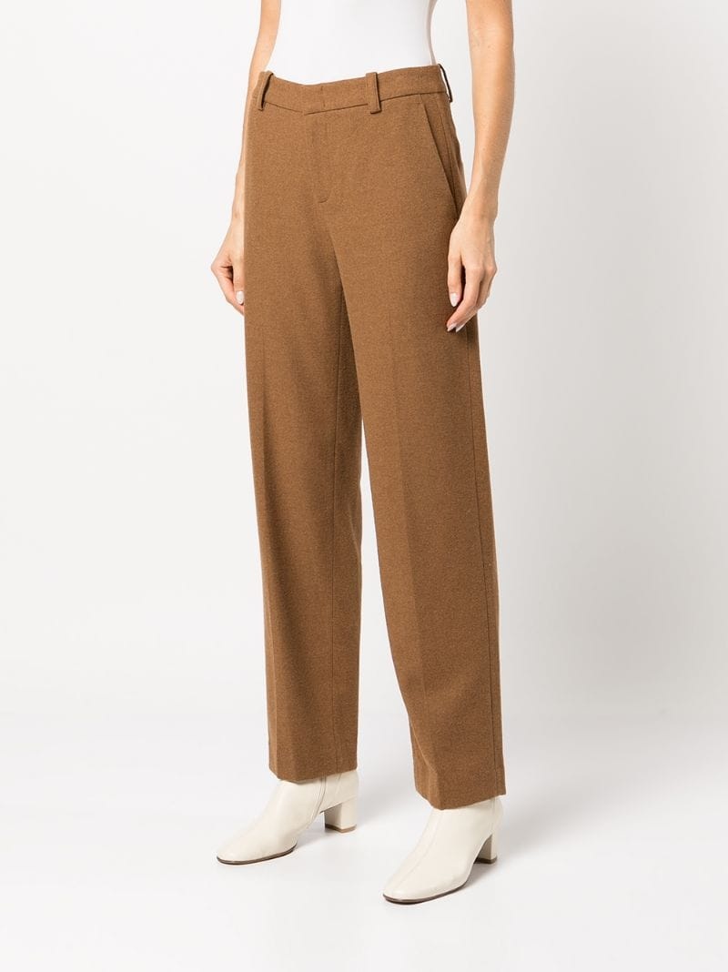 flannel straight-leg trousers - 3