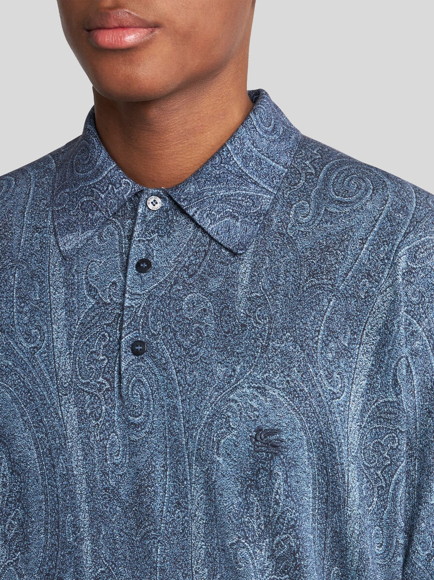 KNIT POLO-SHIRT WITH PAISLEY PRINT - 3