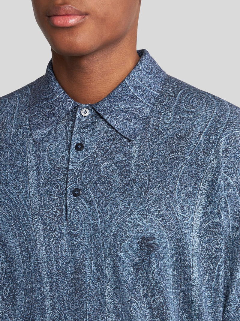 Etro KNIT POLO-SHIRT WITH PAISLEY PRINT outlook