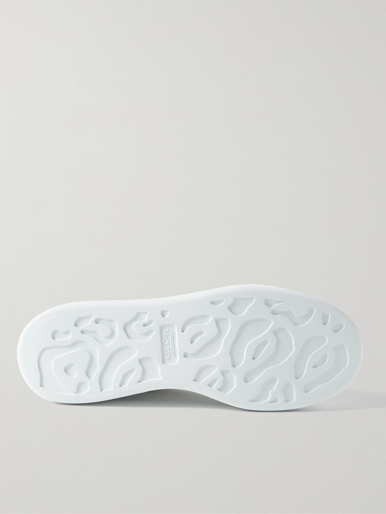 Exaggerated-Sole Leather Sneakers White - 6