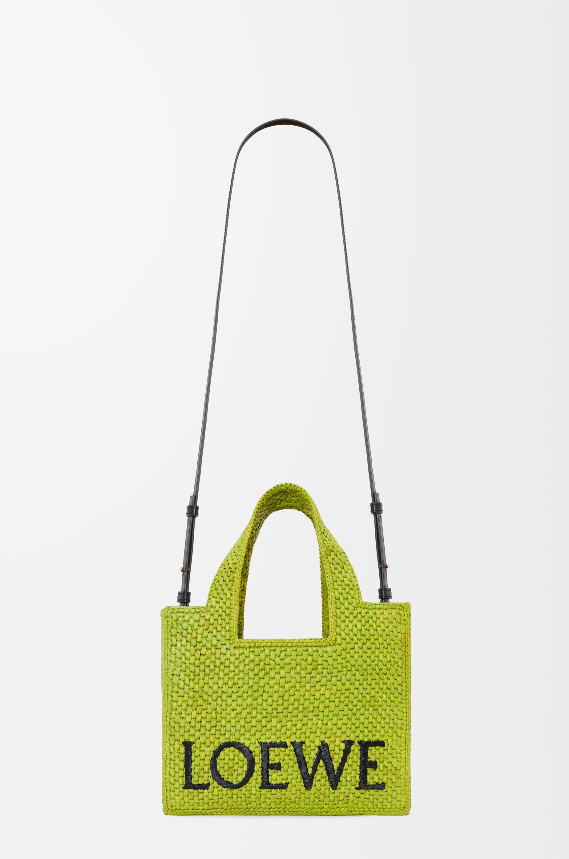 Small LOEWE Font tote in raffia - 7