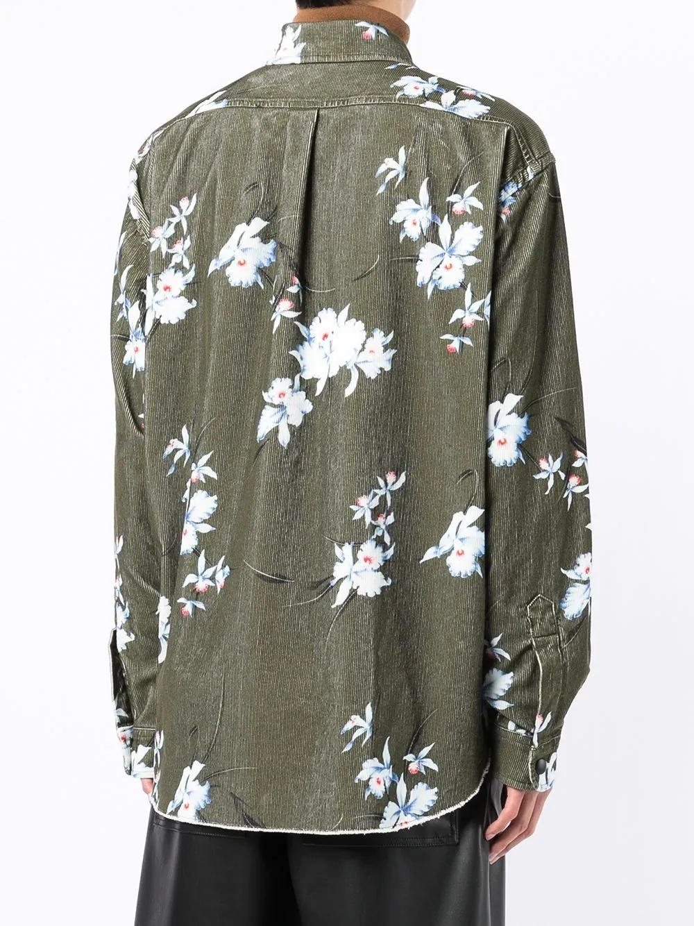 floral-print corduroy shirt - 4