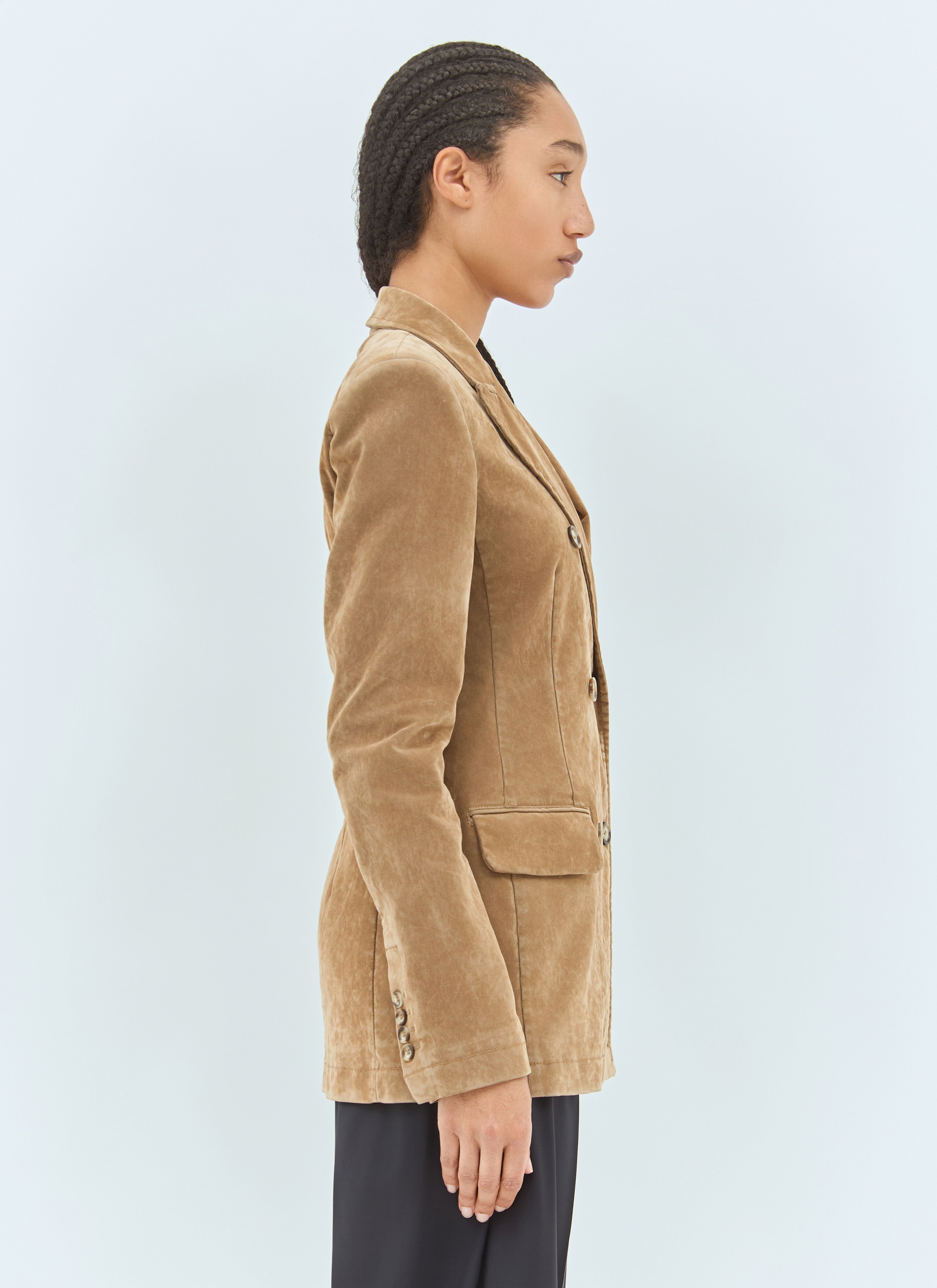Flocked Denim Blazer - 4