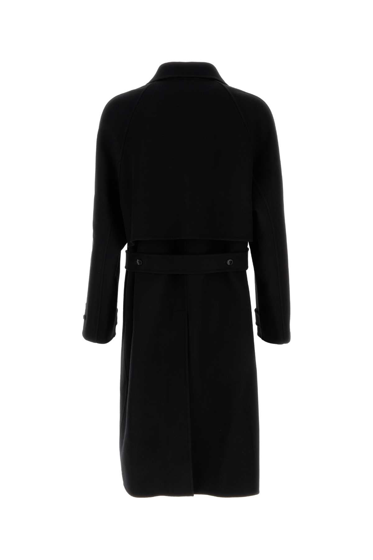 Gucci Men Black Wool Blend Coat - 2