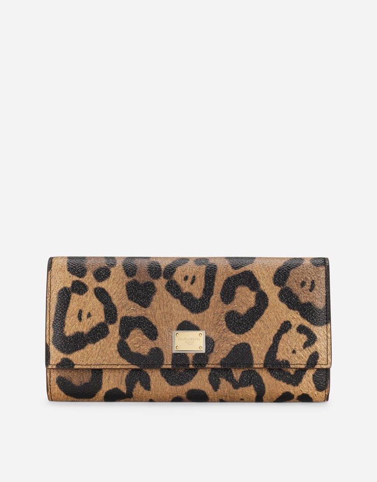 Leopard-print Crespo continental wallet with branded plate - 1