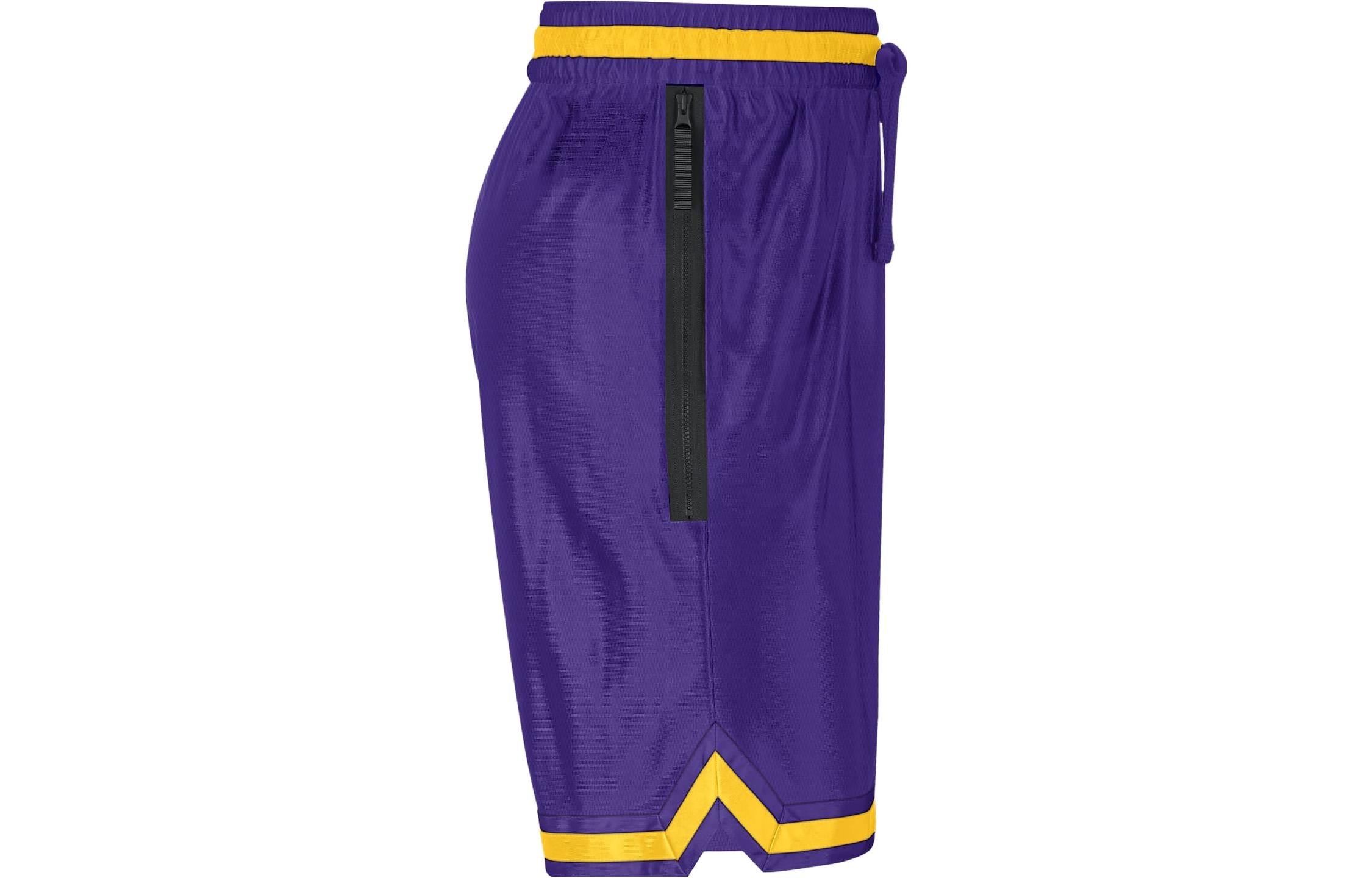 Nike x NBA Dri-FIT LAKERS Basketball Shorts 'Yellow Purple' DR9351-728 - 3