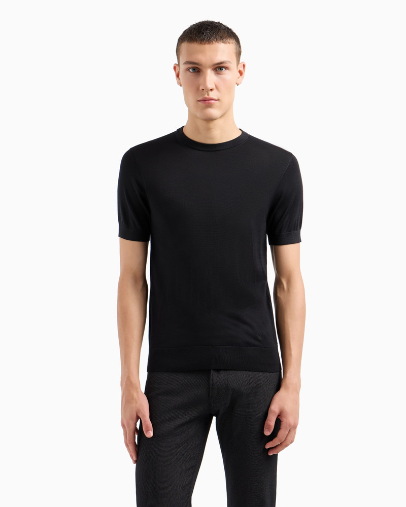 EMPORIO ARMANI Plain-weave pure-silk jumper outlook