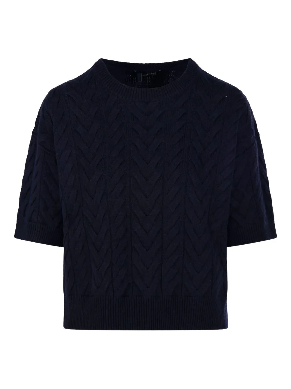 cable-knit short-sleeve jumper - 1