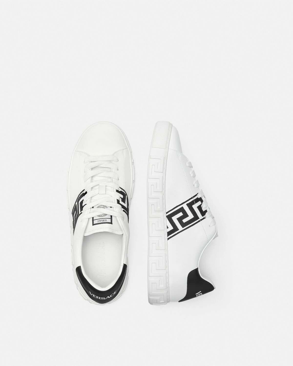Embroidered Greca Sneakers - 4