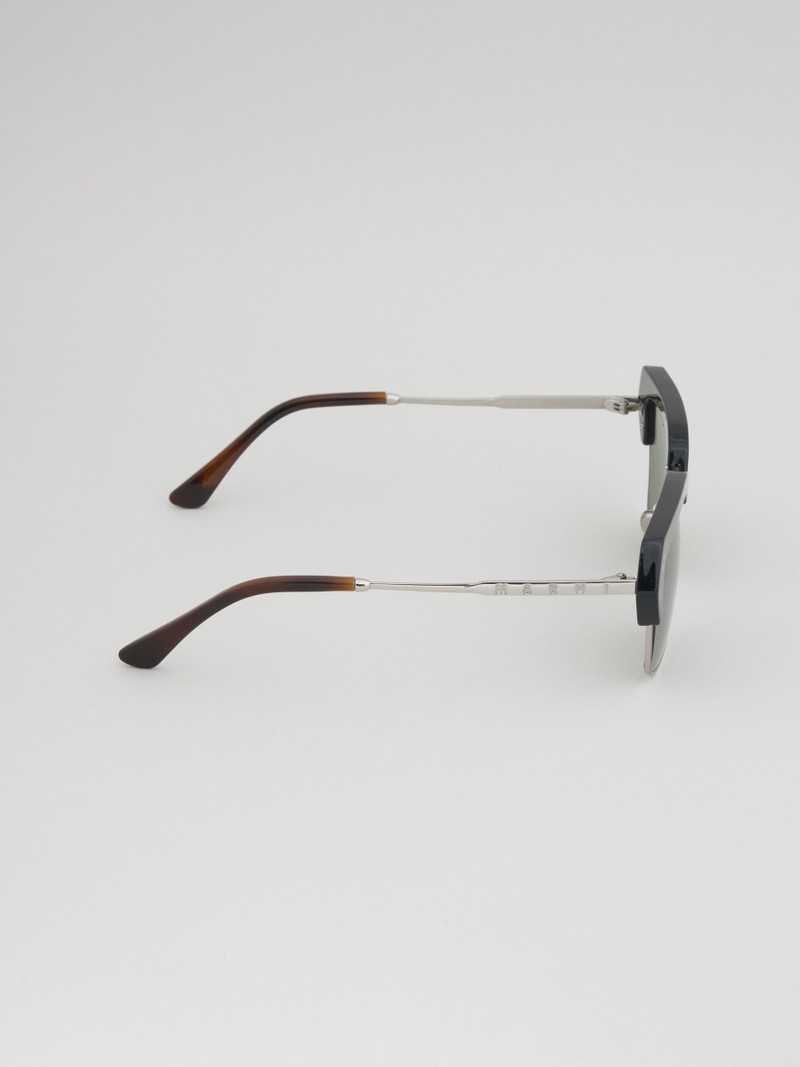 GREEN THREE GORGES METAL AND ACETATE SUNGLASSES 3