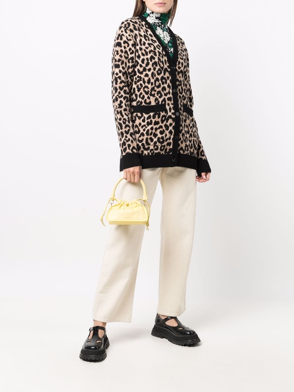 leopard-print wool cardigan - 2