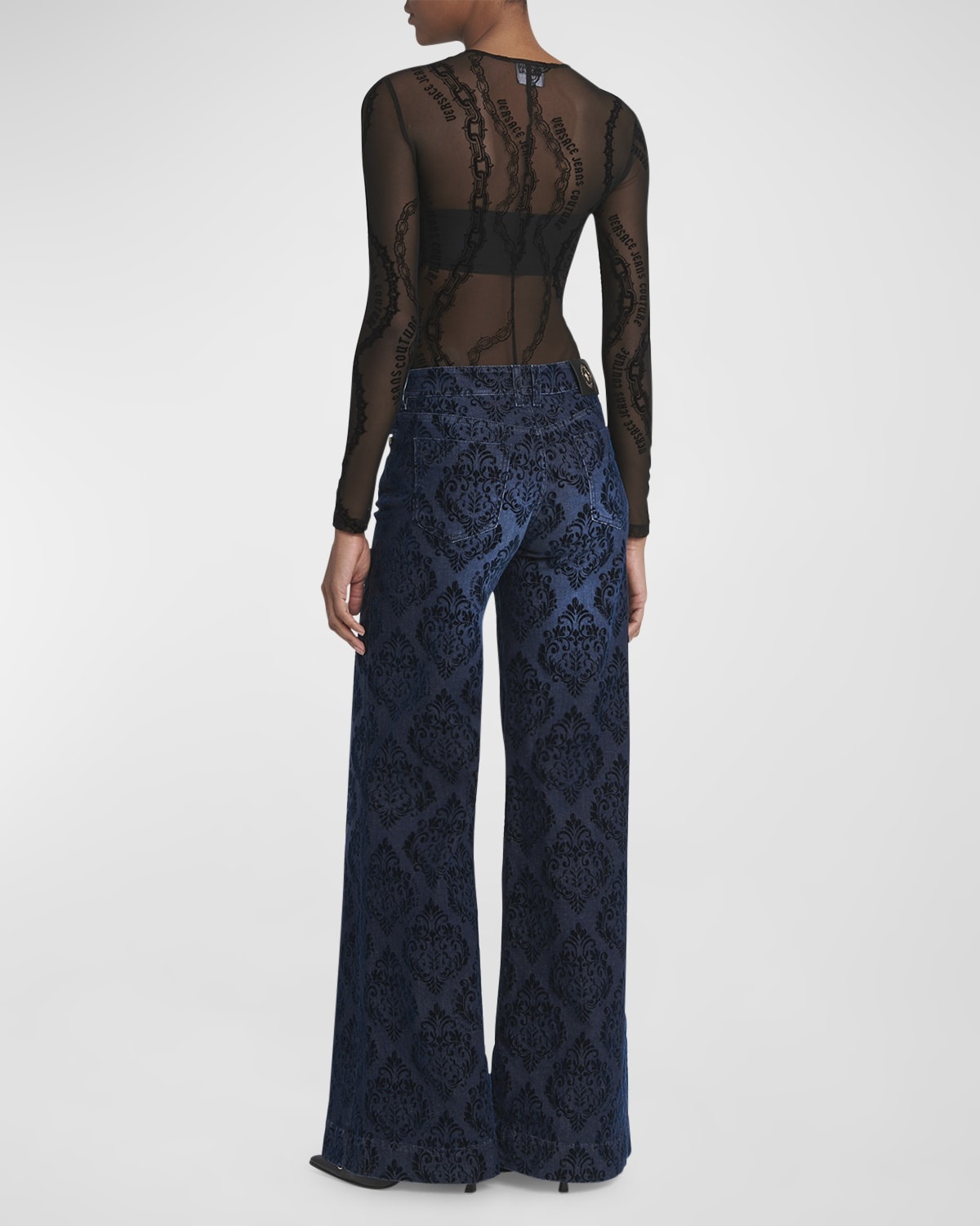 Printed Wide-Leg Jeans - 4