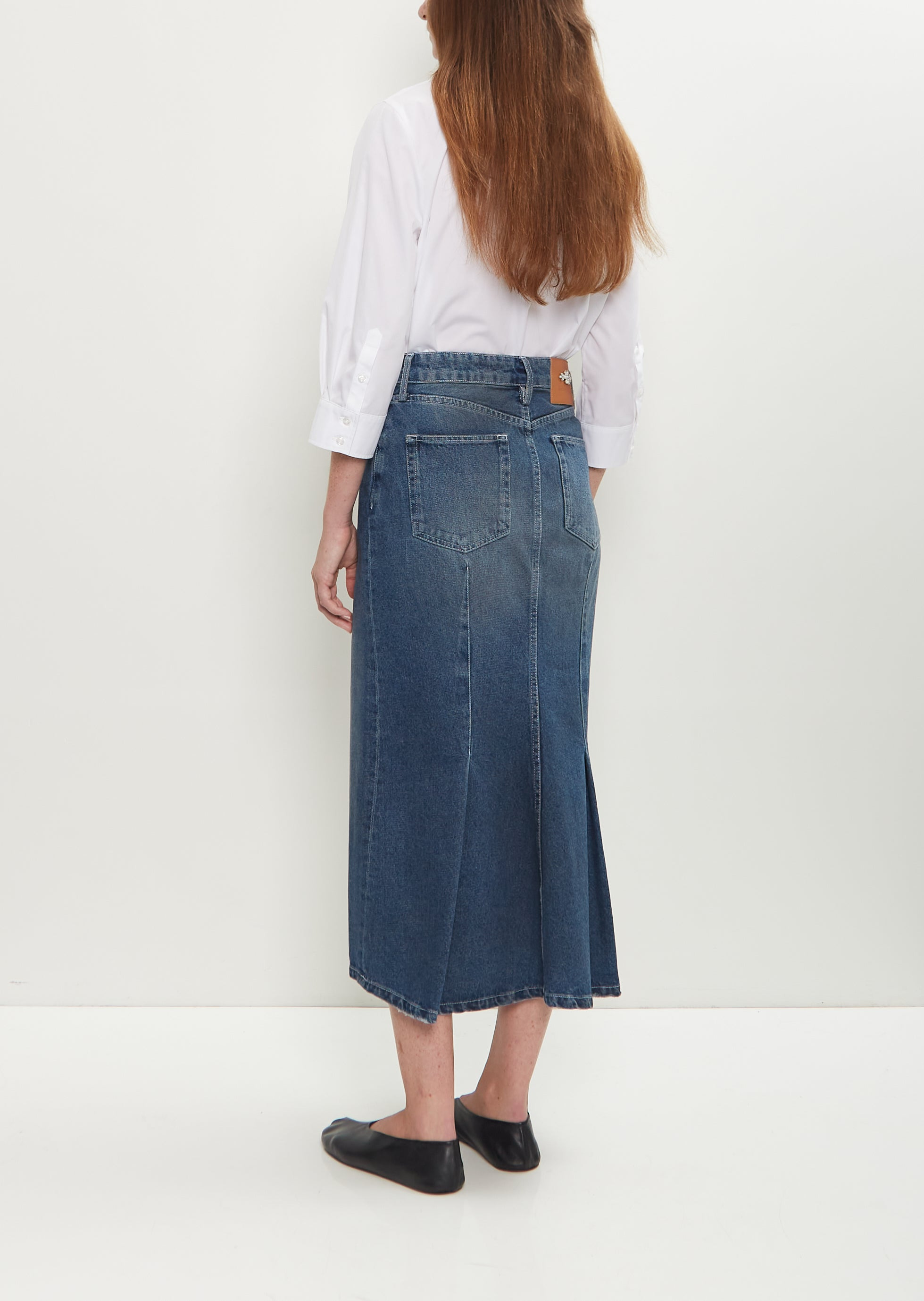 Embellished Denim Flare Skirt - 3