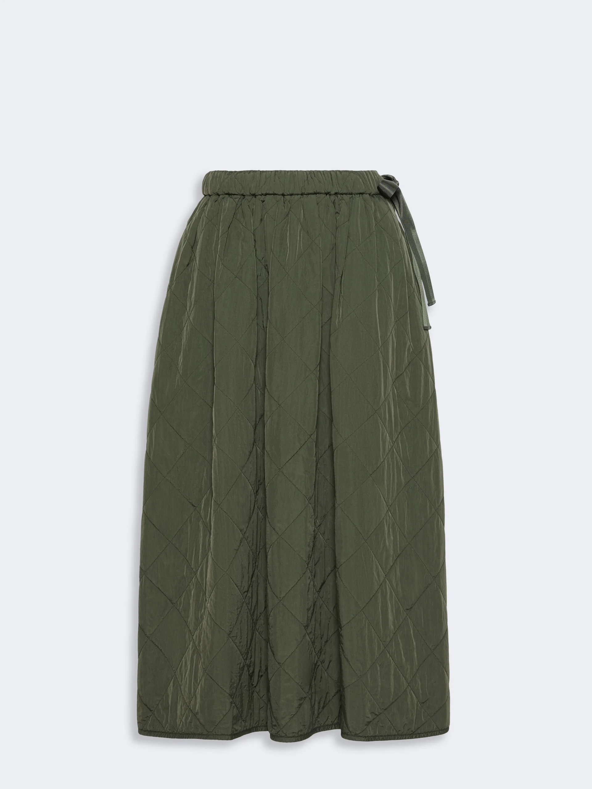 BRIOSE Technical plain-weave fabric flared skirt - KAKI - 1