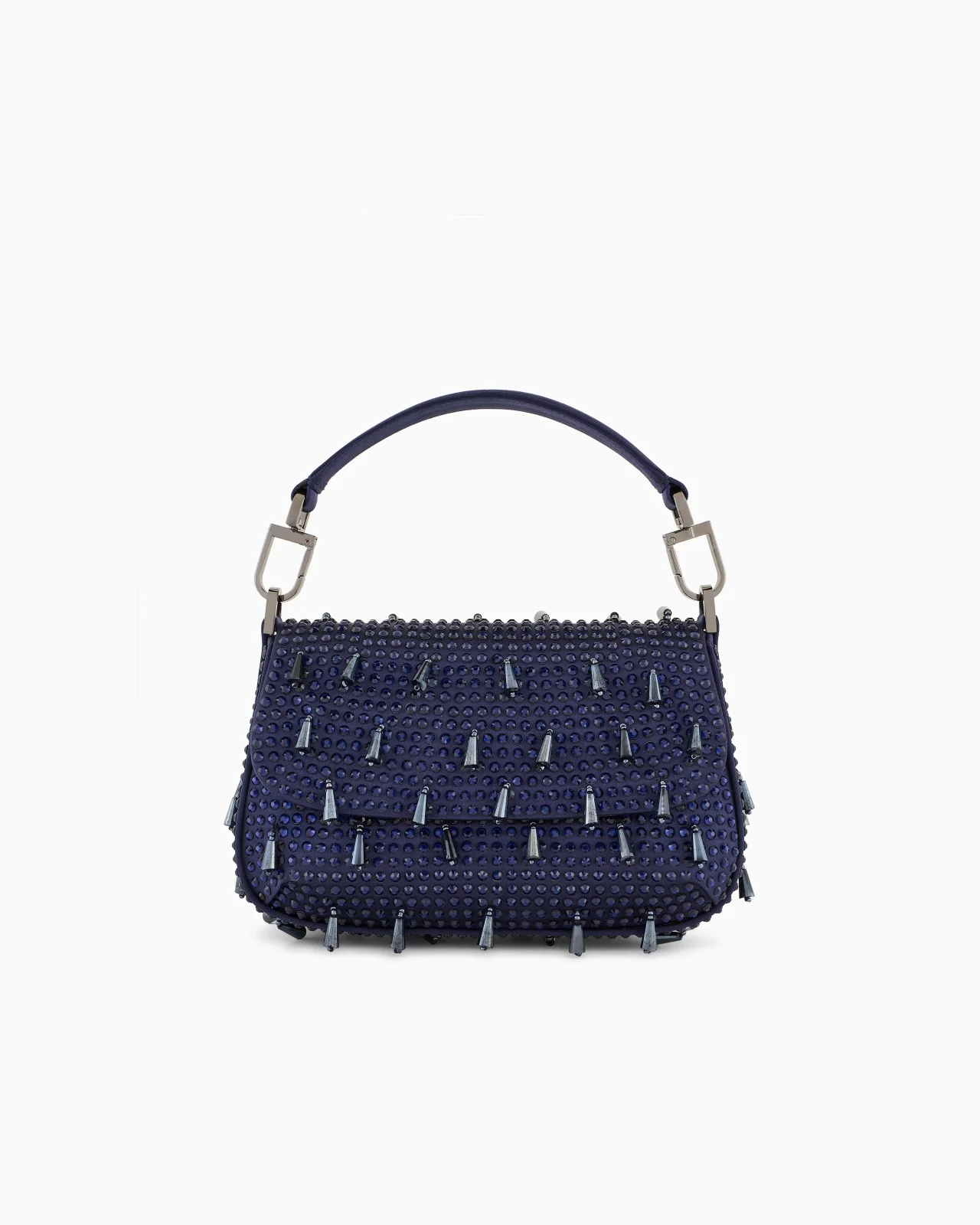 LA PRIMA SOFT MINI SATIN HANDBAG WITH RHINESTONE AND BEAD EMBROIDERY - 1