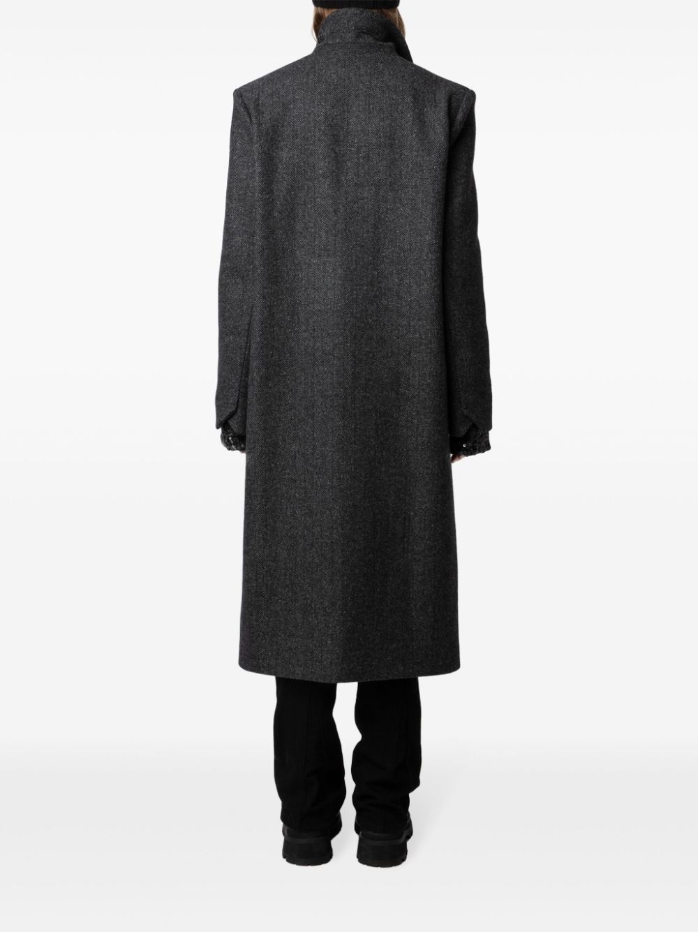 wool-blend single-breasted coat - 4