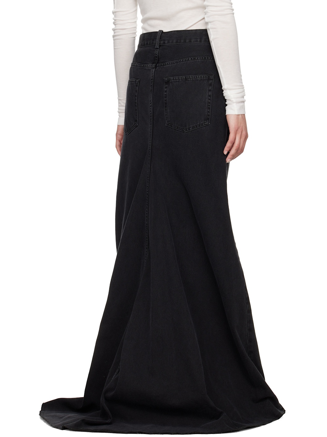 Black Goele Five Pockets Comfort Maxi Skirt - 3