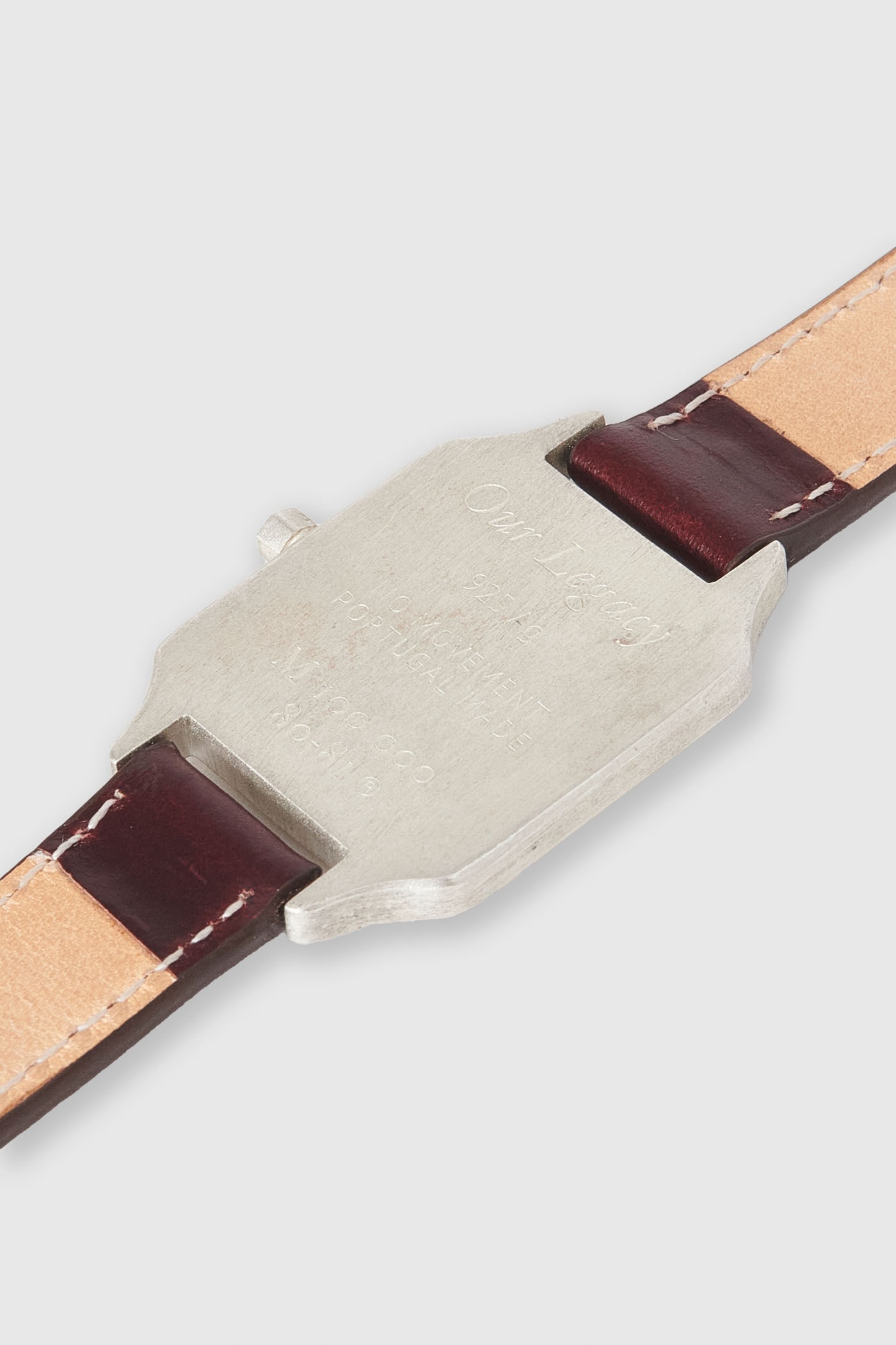 No Time Watch Sterling Silver Burgundy Strap - 2