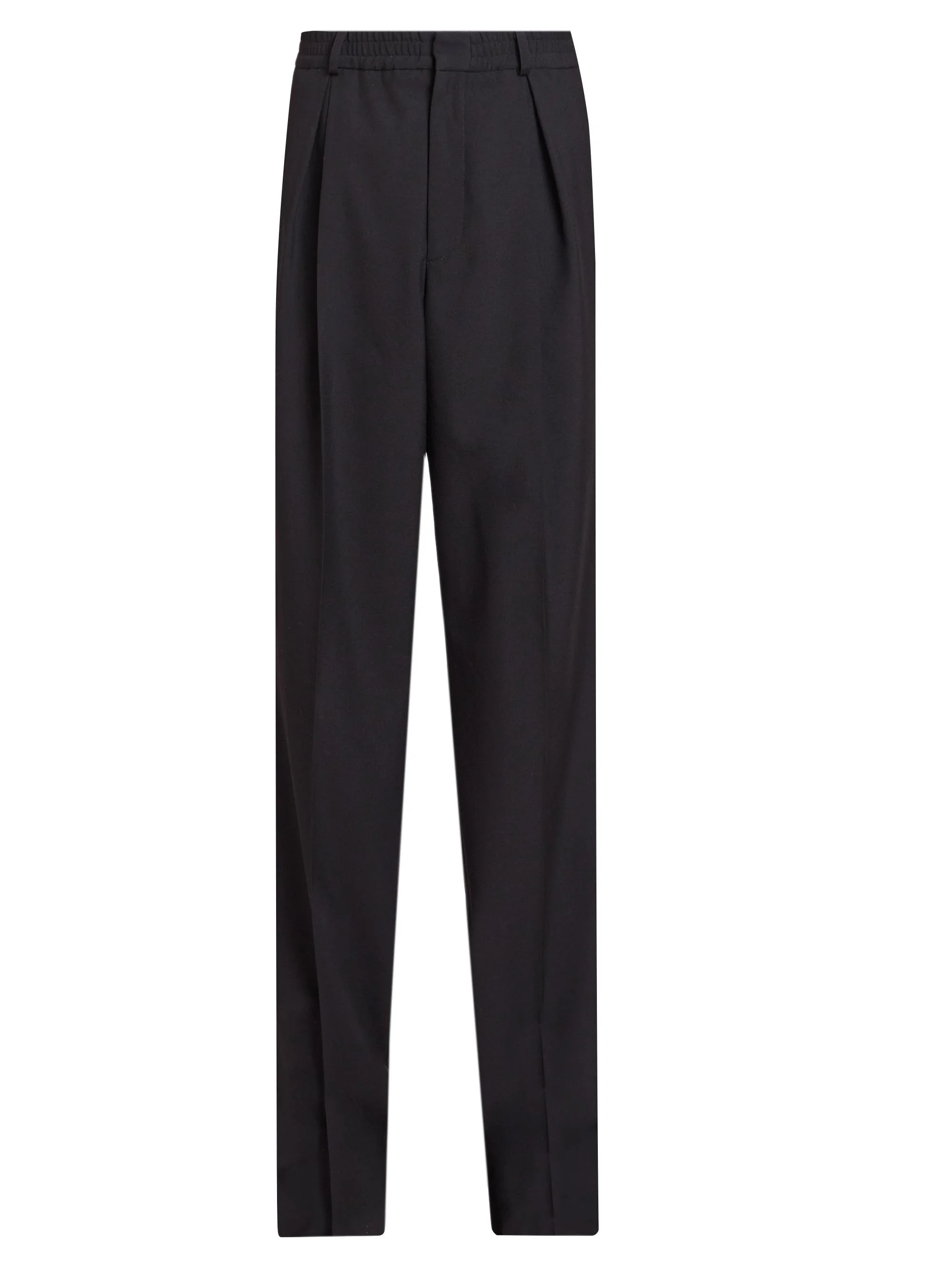 Men's Wool Pleated Regular-Fit Pants - Noir - 1