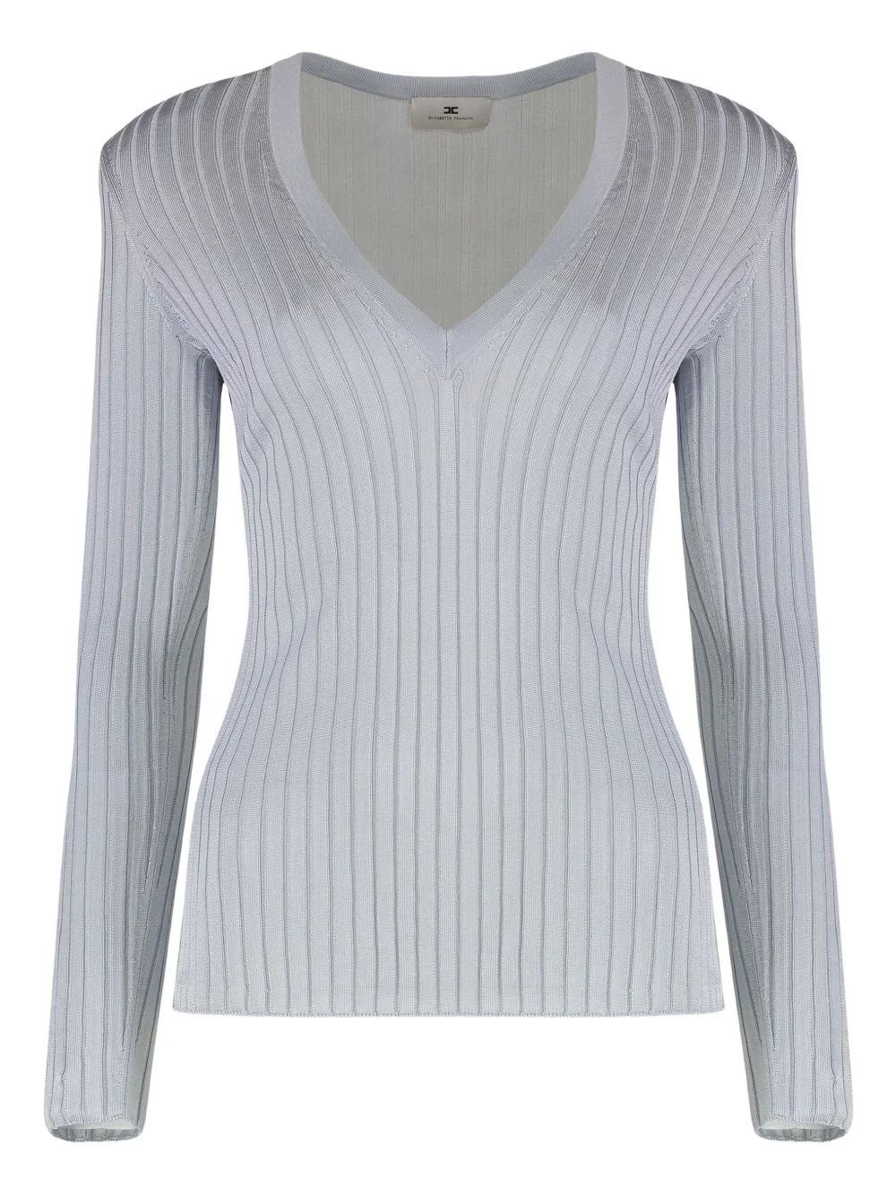 ribbed padded-shoulders top - 1