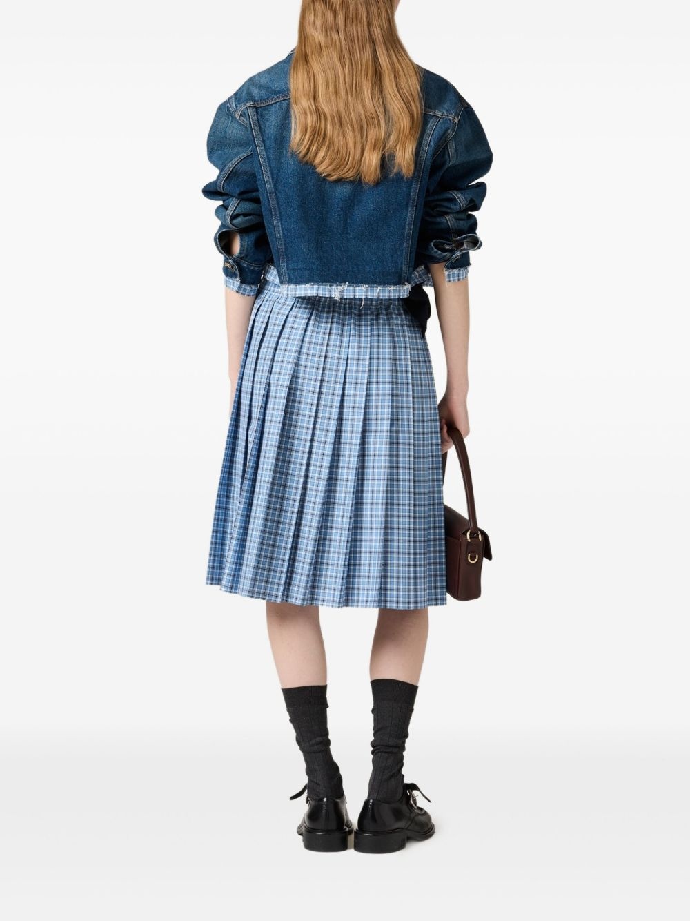 pleated check skirt - 3