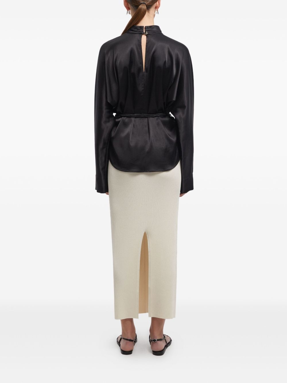 ribbed straight skirt - 3