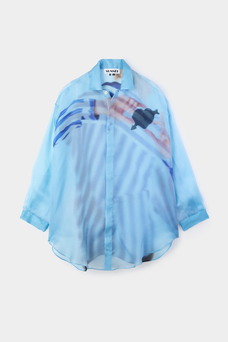 SUNNEI 'CUORE DI PIETRA' MEGA OVER SHIRT / azure outlook
