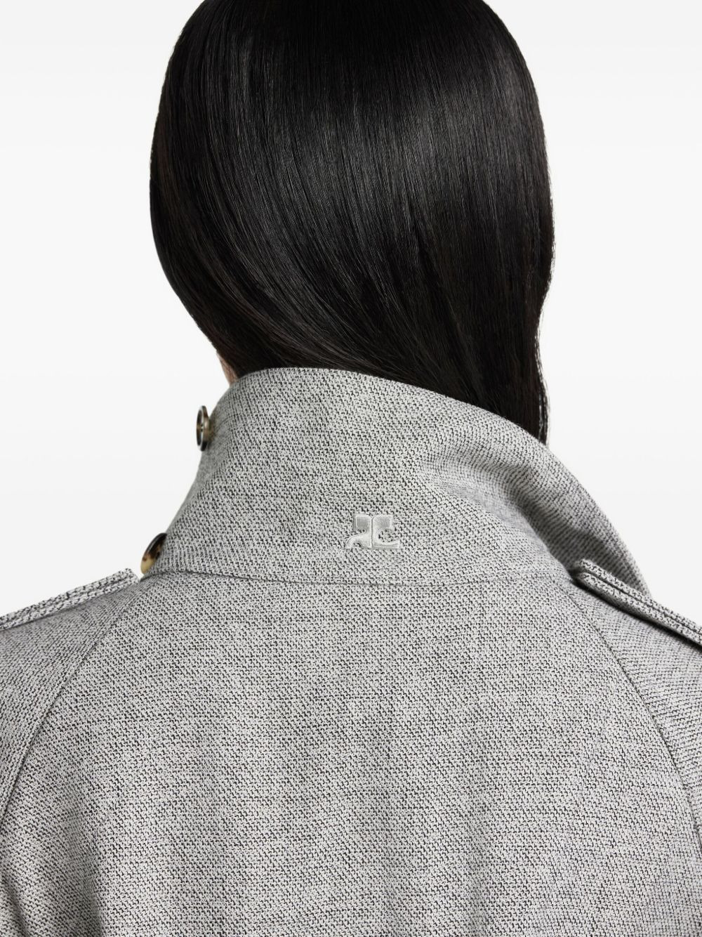 oblique asymmetric wool coat - 5