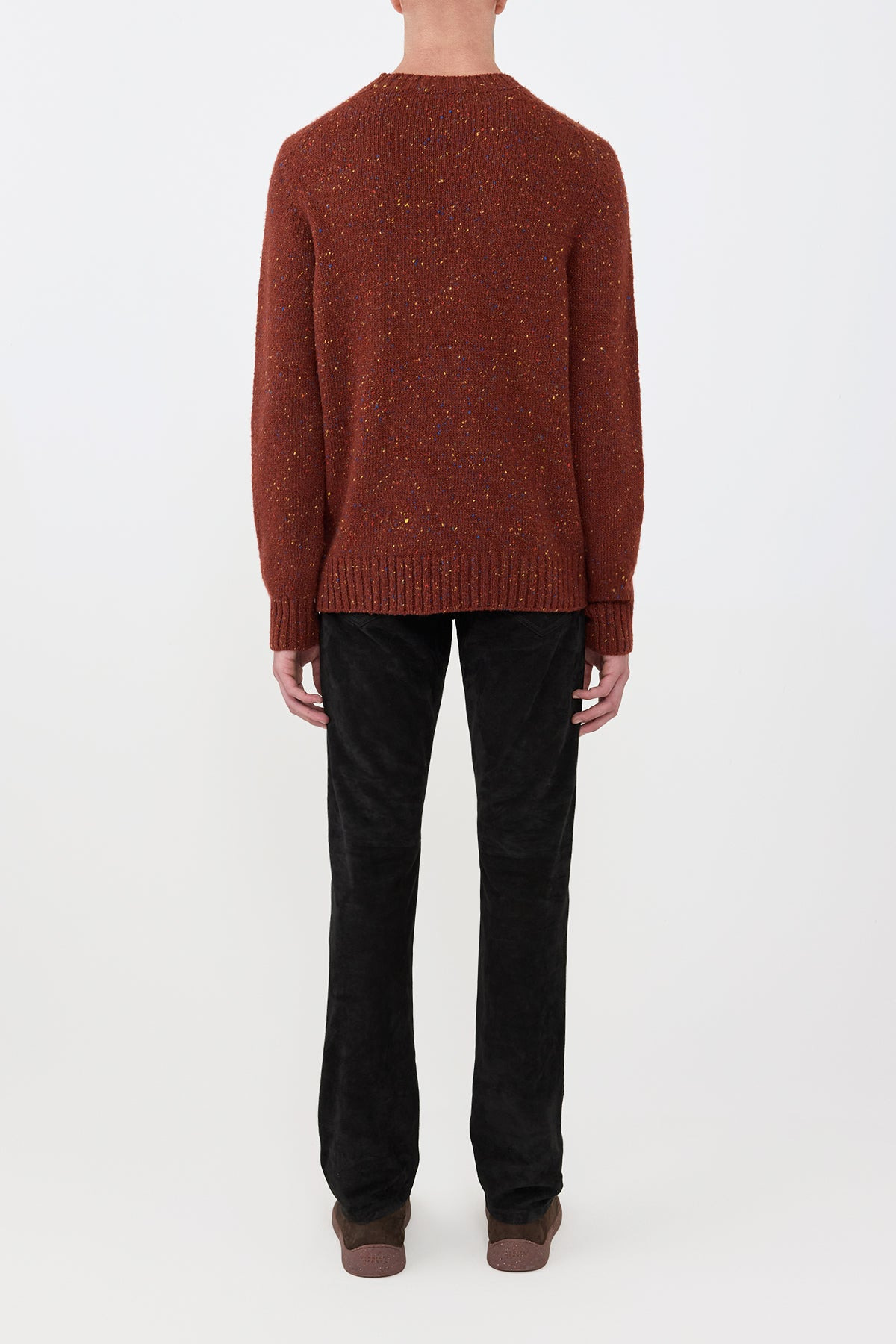 Daniel Knit Sweater in Burnt Sienna Cashmere - 5