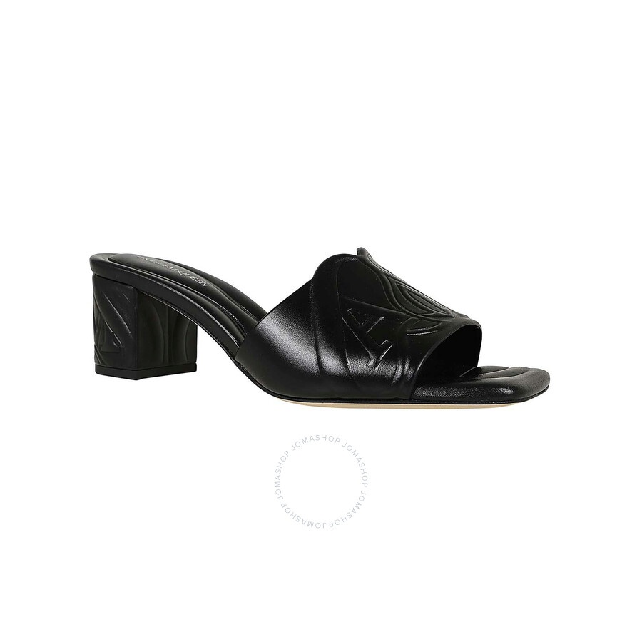 Alexander Mcqueen Seal Embossed Leather Mules - 2