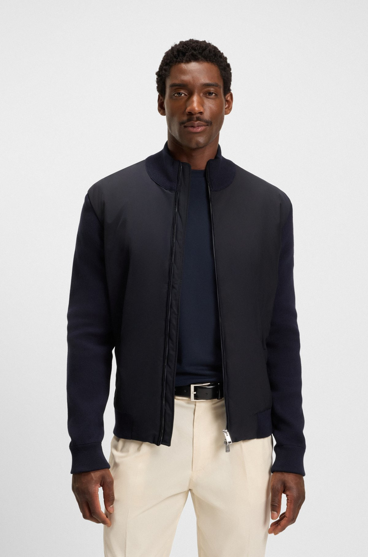 REGULAR-FIT HYBRID JACKET WITH DOUBLE B MONOGRAM - 2