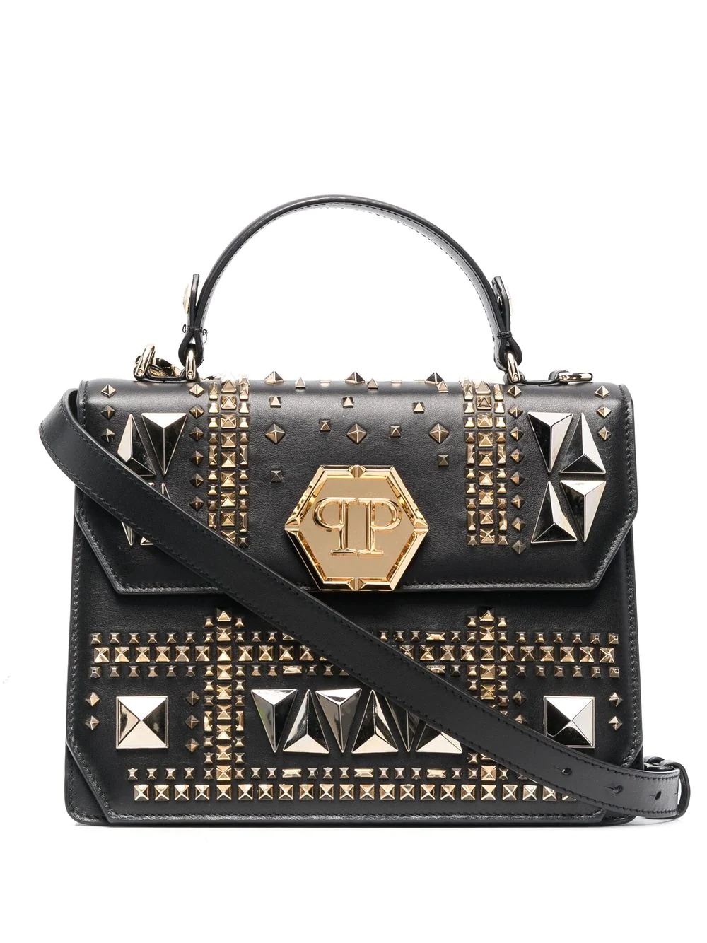 medium studded leather Handle bag - 1