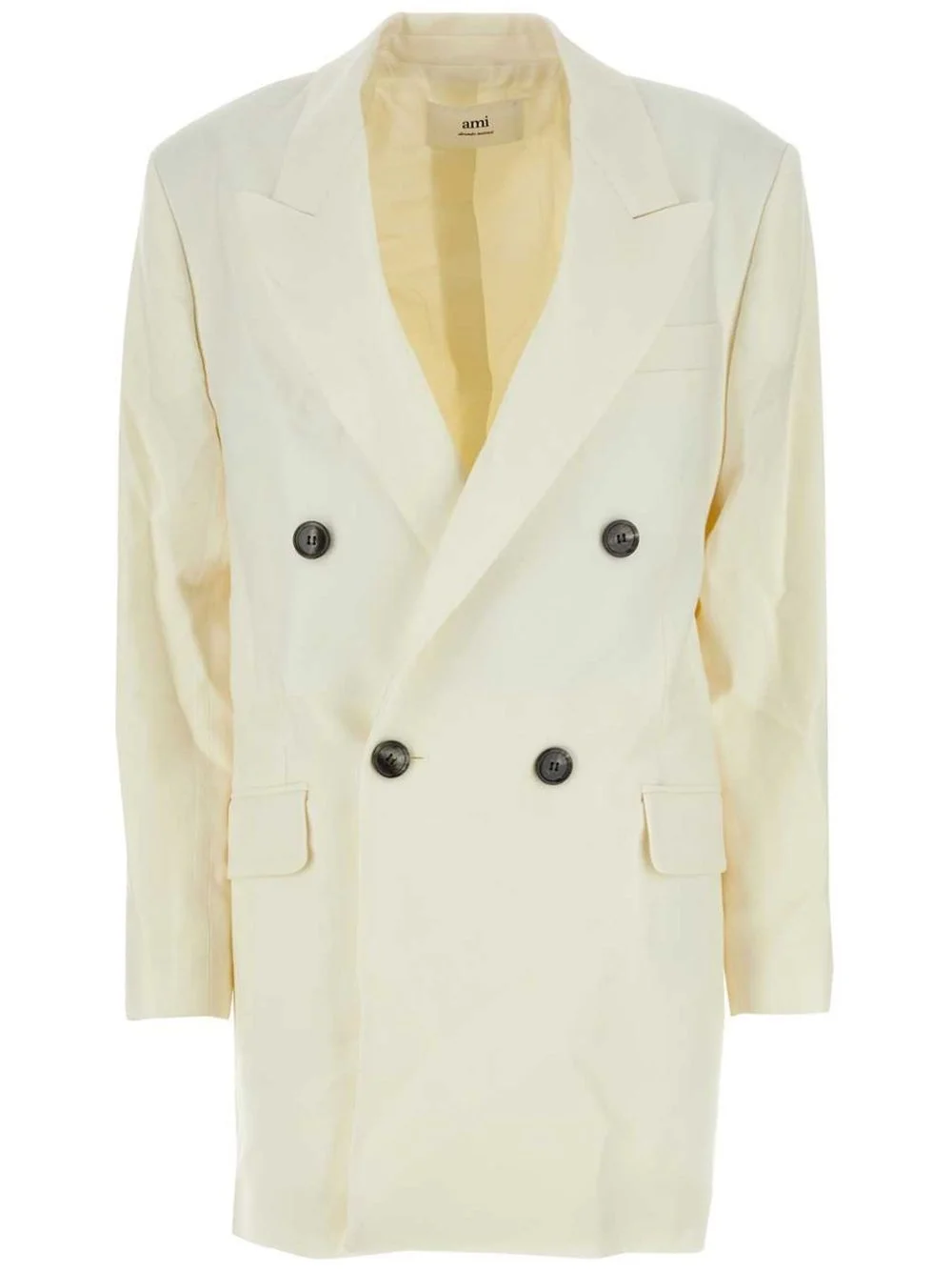 double-breasted virgin wool coat - 1