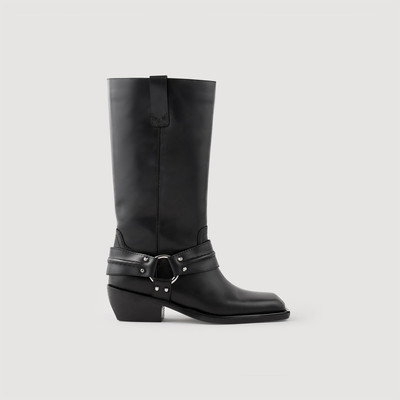 Sandro LEATHER BIKER BOOTS outlook