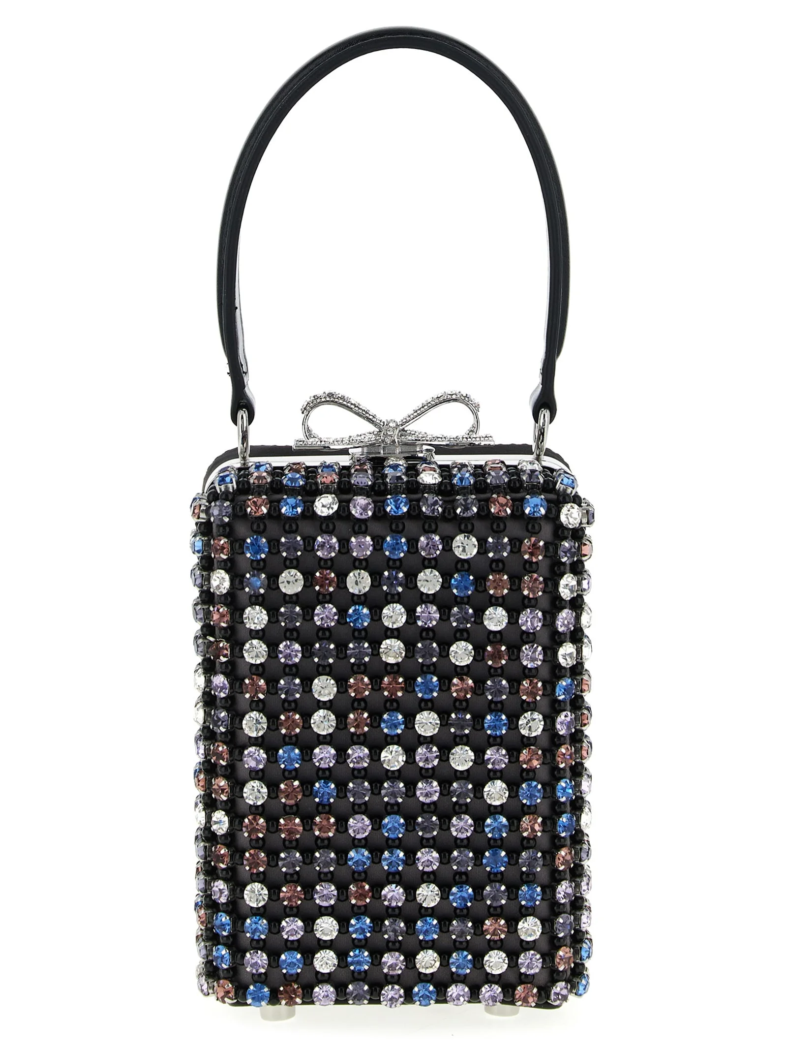 Multi Crystal Chainmail Hand Bags Multicolor - 1
