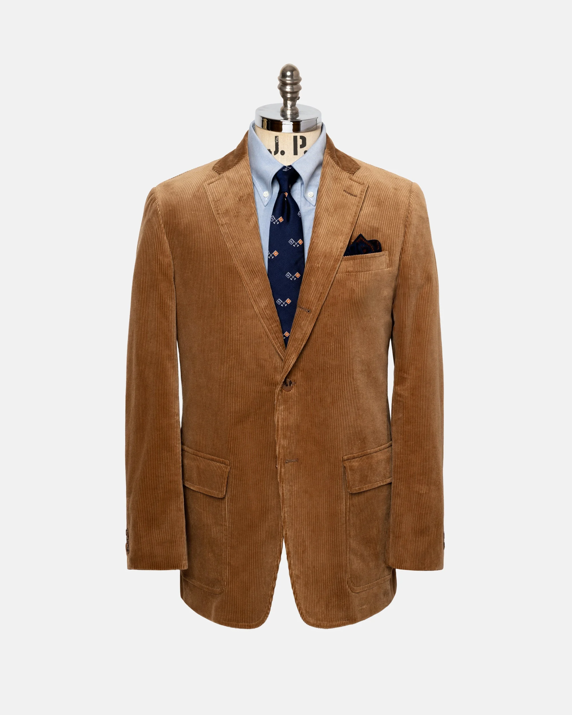 MADE-IN-USA TAN DUCA VISCONTI CORDUROY SPORT COAT - 1