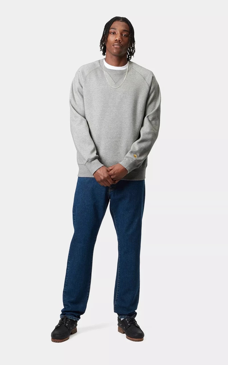 CHASE SWEATSHIRT GREY HEATHER/GOLD - 5