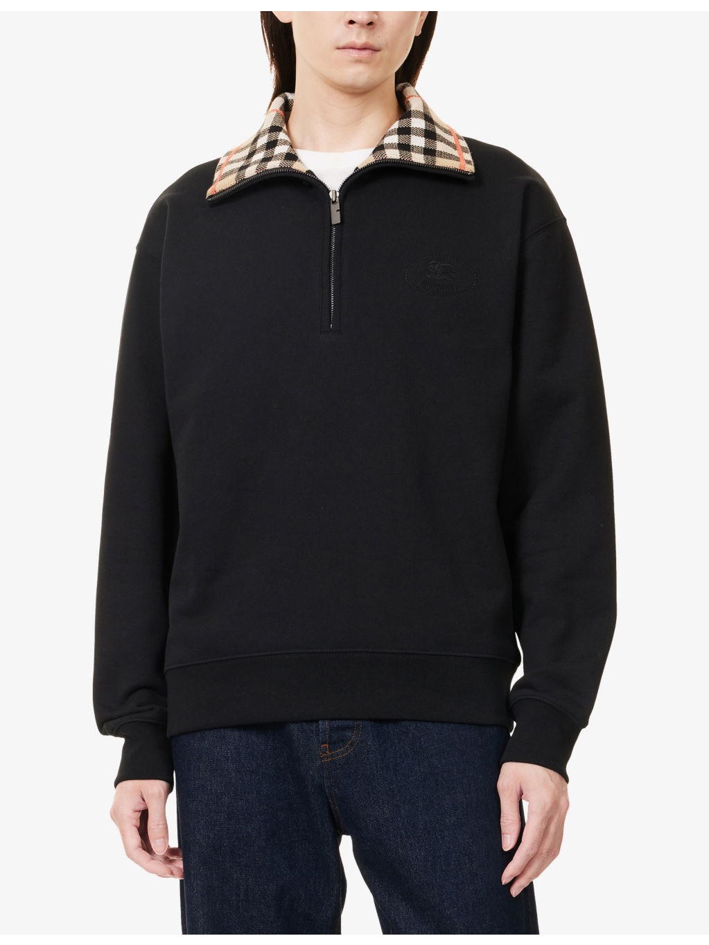 Logo-Embroidered Funnel-Neck Cotton Sweatshirt - 3