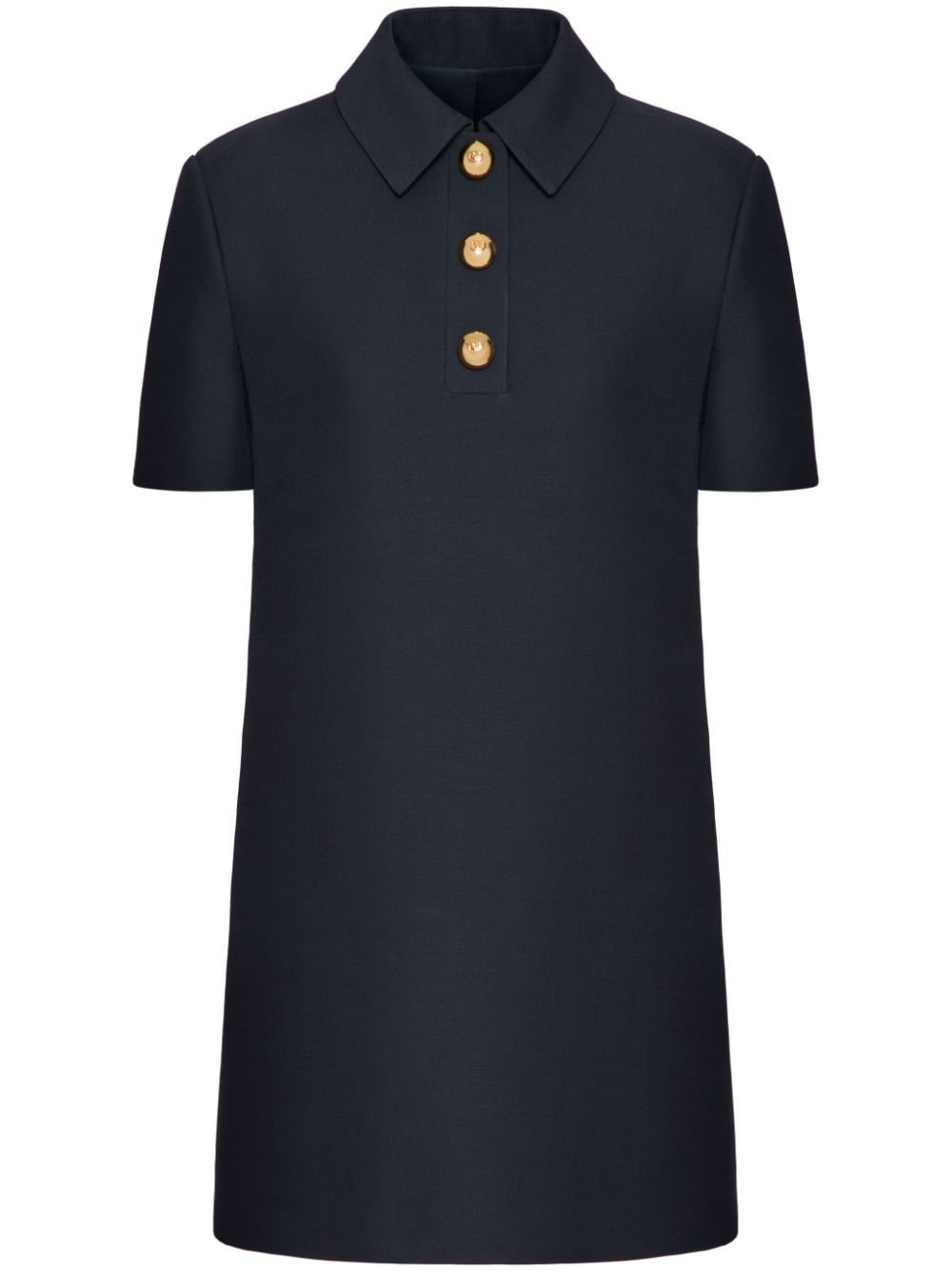 short-sleeve polo-collar minidress - 1