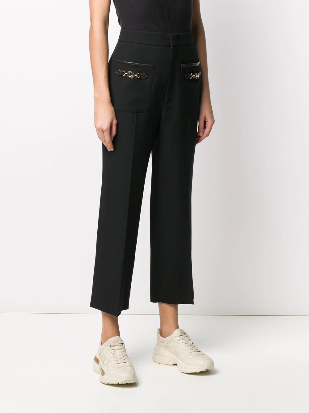 horsebit pocket cropped trousers - 3