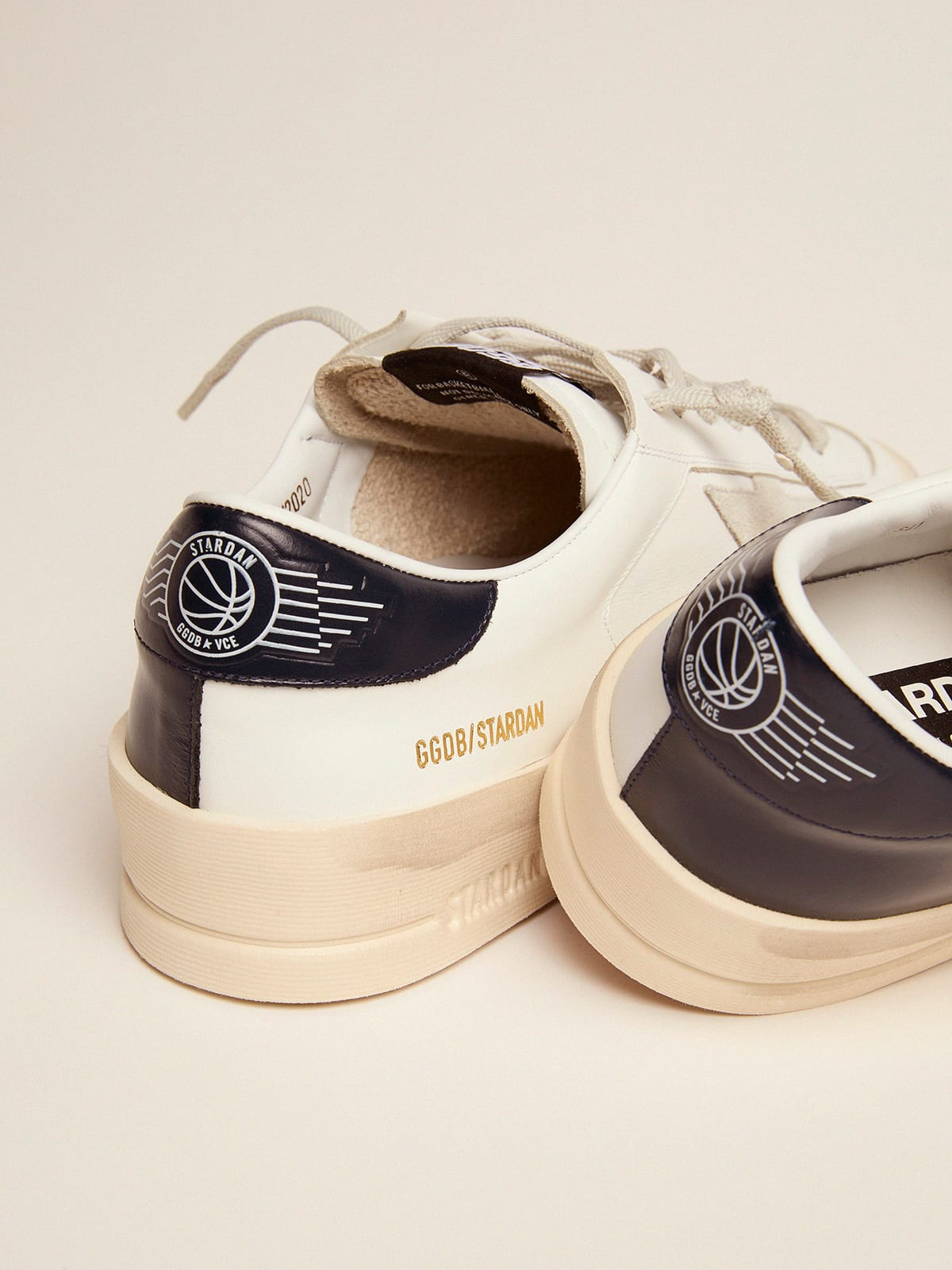 Men's Stardan with star in ice-gray suede and blu-navy heel tab - 4