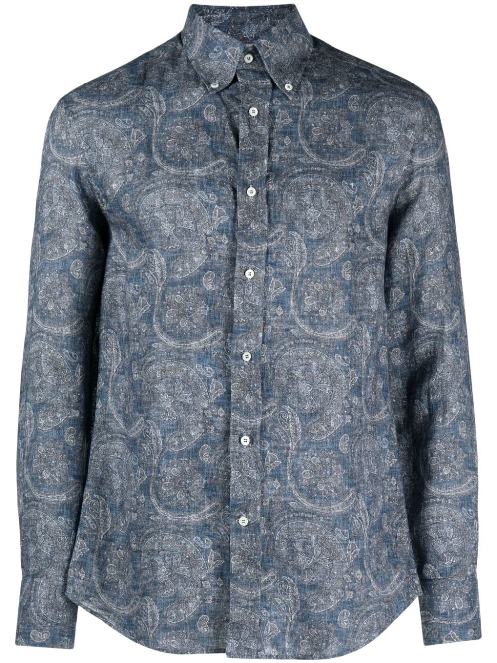 paisley-print linen shirt - 1